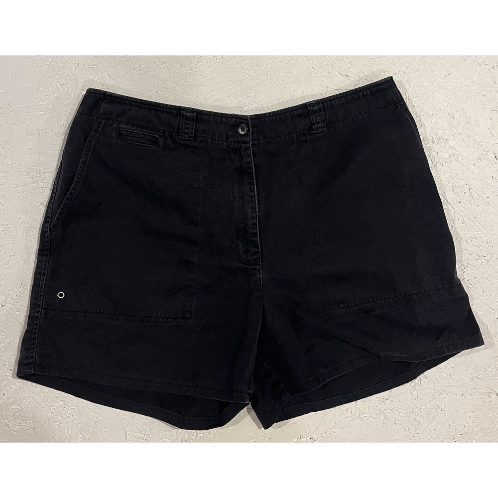 Lauren Ralph Lauren Shorts Womens 12 Black LRL 100% Cotton Hike Camp‎ Walking